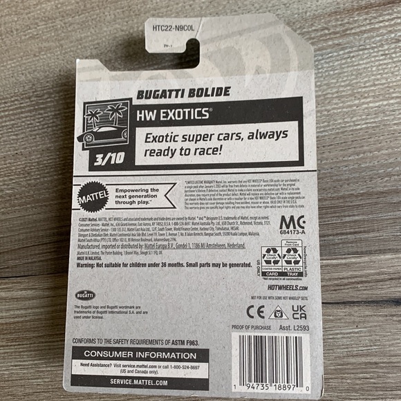 Hot Wheels Bugatti Bolide HW Exotics Hyper Car Hotwheels Diecast Mainline 2024 π - Picture 4 of 5